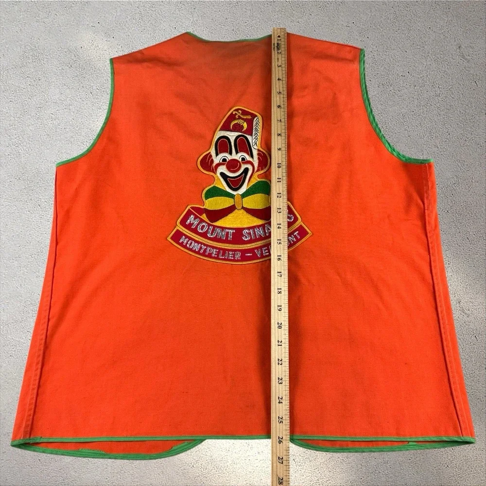 Lot Of 2 Vintage Shriner Clown Vests 70s 80s Montpelier Vermont W/ Pins Mason